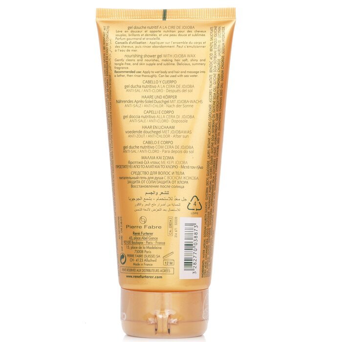 Rene Furterer Solaire Gel Douche Nourrissant à la Cire de Jojoba (Cheveux et Corps) 200ml/6.76oz