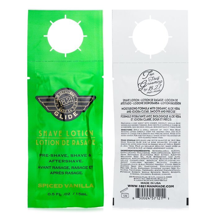18.21 Man Made Glide Shave Lotion - Spiced Vanilla 15ml