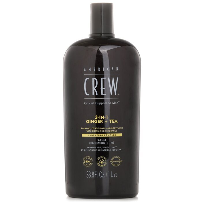 American Crew 3-in-1 Ginger + Tea Shampoo, Conditoner And Body Wash 1000ml