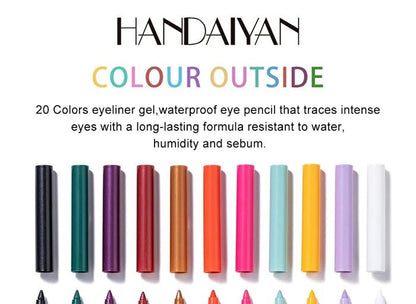 Waterproof Matte Gel Eyeliner - 10 Colors - 04 Dark Red - 0.2g