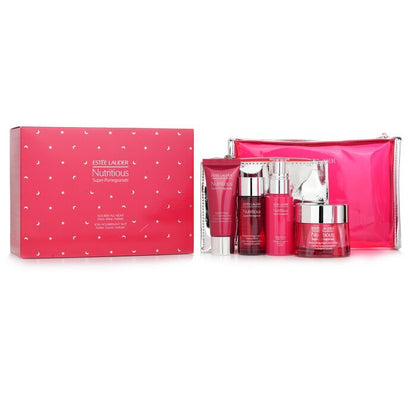 Nutritious Super-Pomegranate Nourish All Night Set: Night Creme+ Milky Lotion+ Lotion Intense Moist+ Cleansing 4pcs