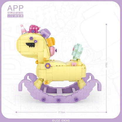 LOZ Mini Blocks Kids Building Series - Unicorn Rocking Horse Building Bricks Set 26 x 23 x 6 cm